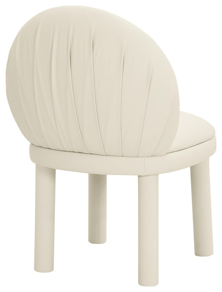 Aliyah Cream Vegan Leather Dining Chair - Cream
