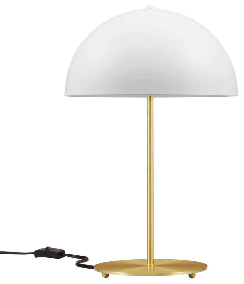 Table Lamp, White Gold, Metal, Modern, Mid Century Cafe Bistro Hospitality
