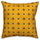 Whimsical Folk Pattern, Yellow Throw Pillow Cover, 20"x20"