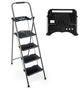 Costway 4 Step Folding Ladder 330lbs Portable Steel Anti-Slip w/Tool Platform