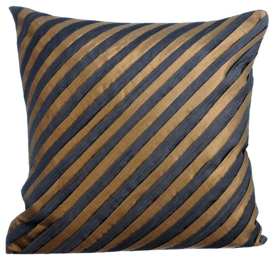 Grey Single Cushion Sofa Art Silk 20"x20" Pintuck Textured,Unfolding Grey Copper