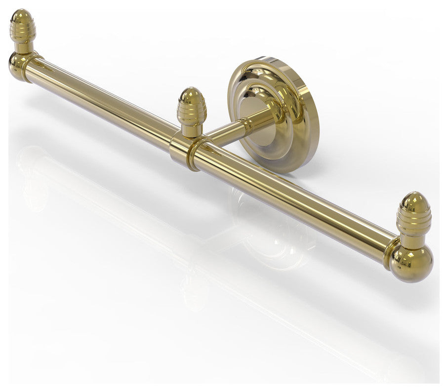 Que New 2 Arm Guest Towel Holder, Unlacquered Brass