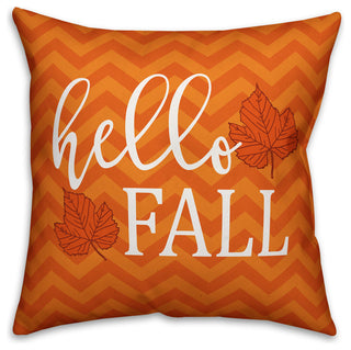 Hello Fall Chevron 16x16 Spun Poly Pillow