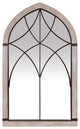 Vintage Wood and Iron Wall Mirror