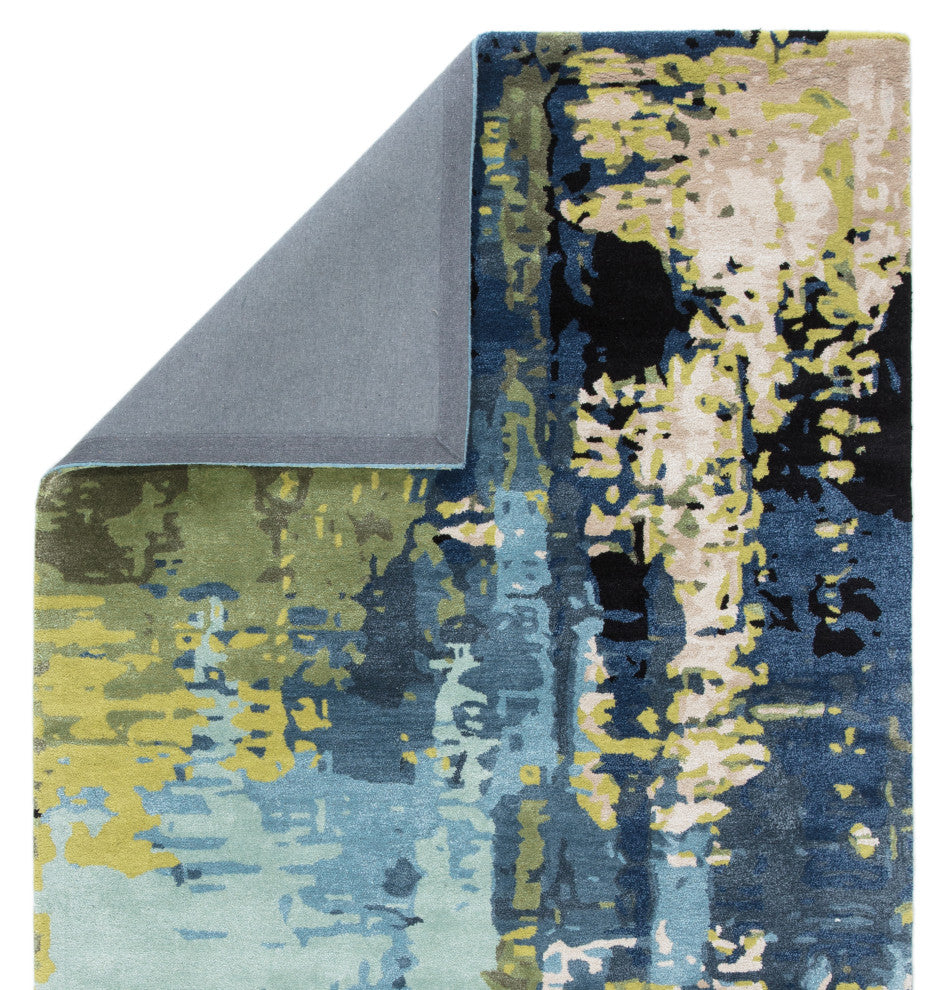 Jaipur Living Matcha Handmade Abstract Blue/ Green Area Rug 12'X15'