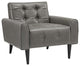Modern Gray Delve Upholstered Vinyl Accent Chair