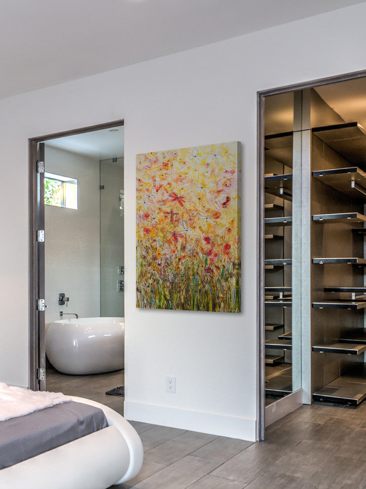 "Daisy Chain 19" Painting Print on Wrapped Canvas, 40x60