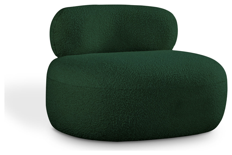 Venti Black Boucle Fabric Upholstered Set, Green, Chair