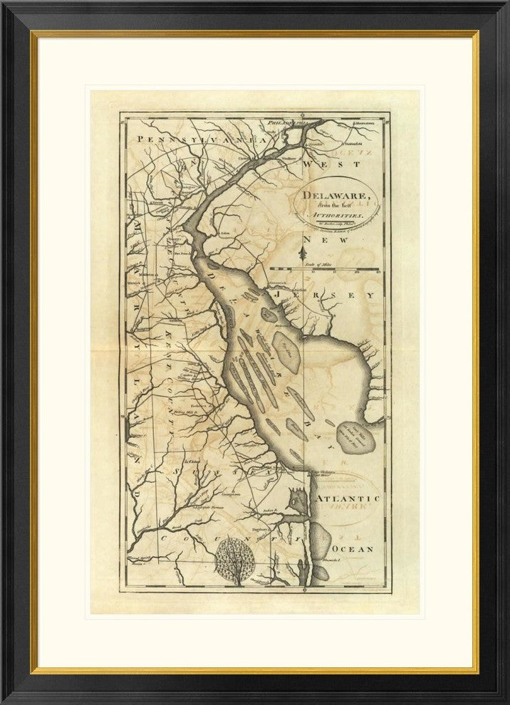 "Delaware, 1795" Framed Digital Print by Mathew Carey, 29x40"
