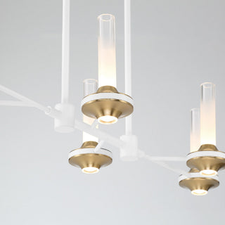 Torcia 12-Light 31.5" Chandelier, White/Brass
