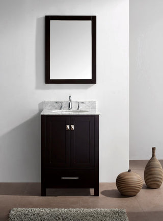 Caroline Avenue 24" Single Bathroom Vanity Set Espresso, Marble Top