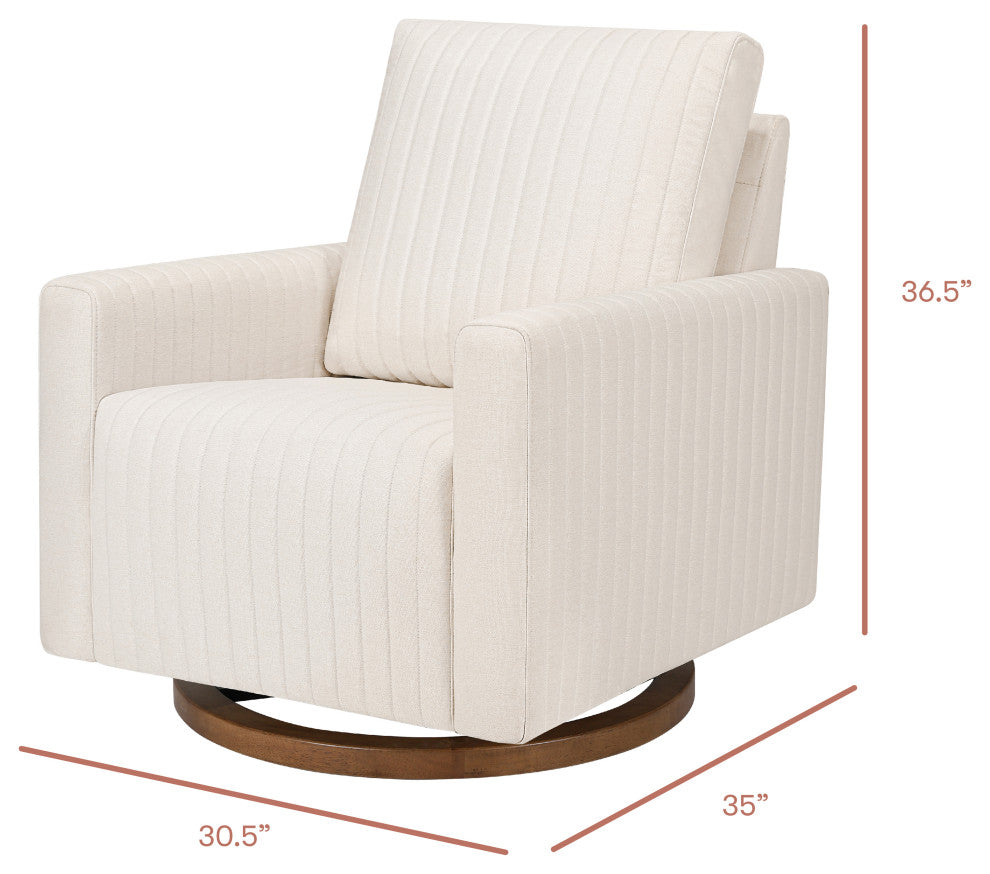 Poe Channeled Swivel Glider, Water Repellent and Stain Resistant, Performance Cream Eco-Weave