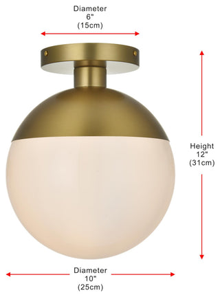 Elegant Lighting LD6062 Eclipse 10"W Semi-flush Globe Ceiling - Satin Gold