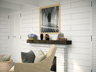 Solid Beam Fireplace Mantel Shelf, Dark Chocolate, 48"