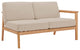 Sedona Outdoor Patio Eucalyptus Wood Left-Facing Loveseat - Natural Taupe