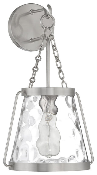 Crawford 1-Light Wall Sconce, Matte Black, Satin Nickel