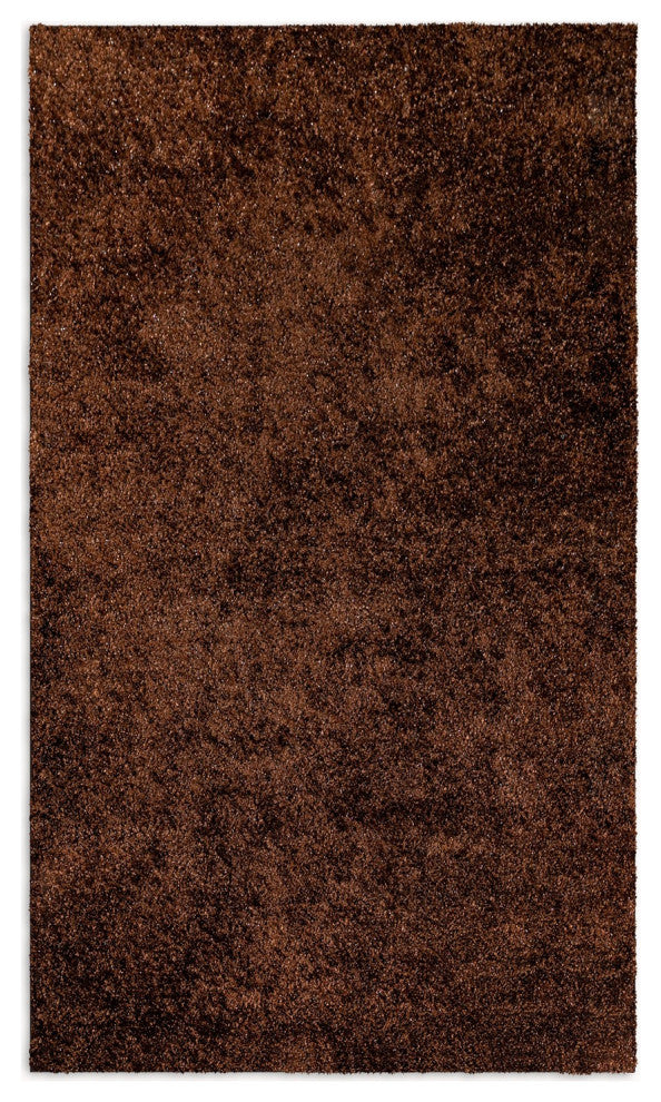 5" x 7" Brown Textured Modern Area Rug