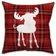 Plaid Baby Moose 16x16 Spun Poly Pillow