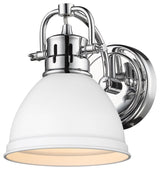 Duncan CH 1 Light Bath Vanity, Chrome With Matte White Shade