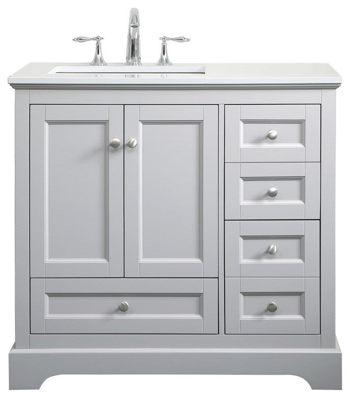Elegant VF15536GR 36"Single Bathroom Vanity, Gray