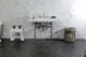 Kingston Brass LMS3630MBSQ8 36" Carrara Marble Console Sink, Legs