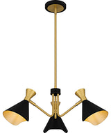 Arden Three Light Chandelier in Matte Black