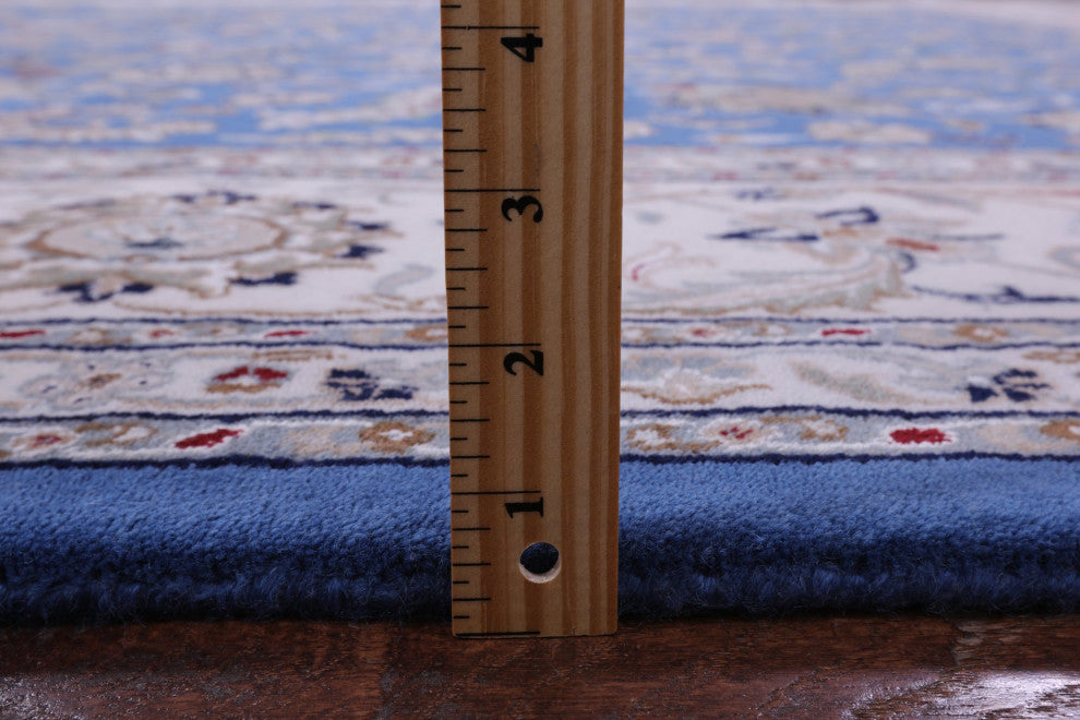 9' 1" X 12' 3" Persian Nain Hand-Knotted Wool and Silk Rug Q11612