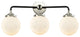 3-Light Beacon 24" Sconce, Black Polished Nickel, Glass: Gloss White