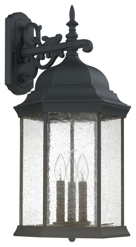 Main Street 3-Light Outdoor Wall Lantern, Black