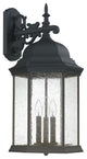 Main Street 3-Light Outdoor Wall Lantern, Black
