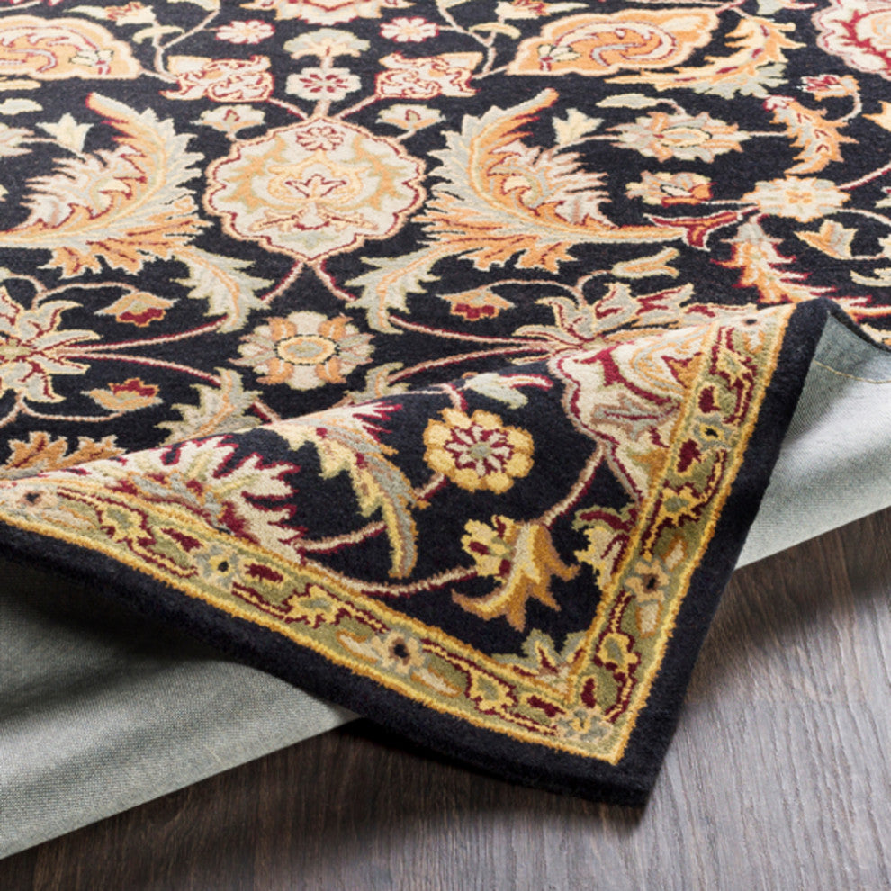 Surya Middleton AWMD-2078 Traditional Area Rug, Black, 8' Round