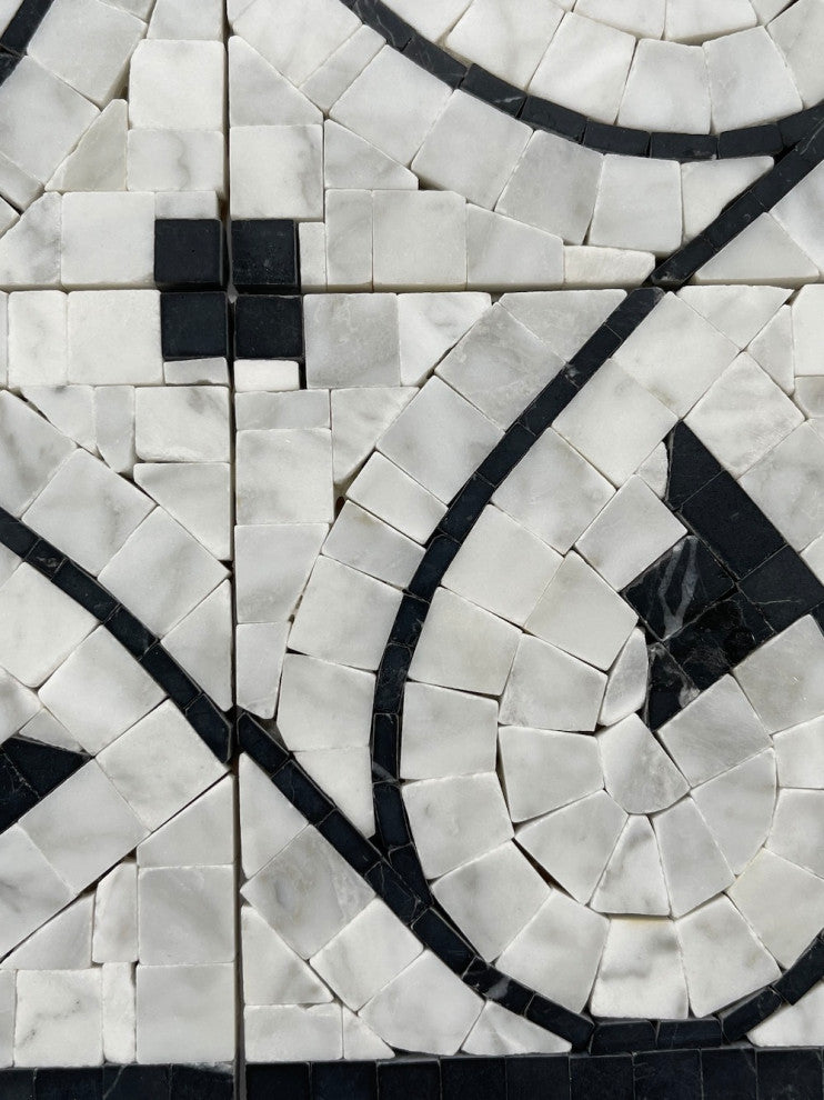 Marble Mosaic Border Listello Accent Tile Agean Bianco 5x14.5 Polished, 1 piece