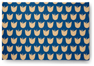 Simple Tulip Design Spring Chenille Rug, Dark Cobalt Blue, 4'x6'