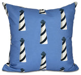Beacon, Geometric Print Outdoor Pillow, Blue, 18"x18"