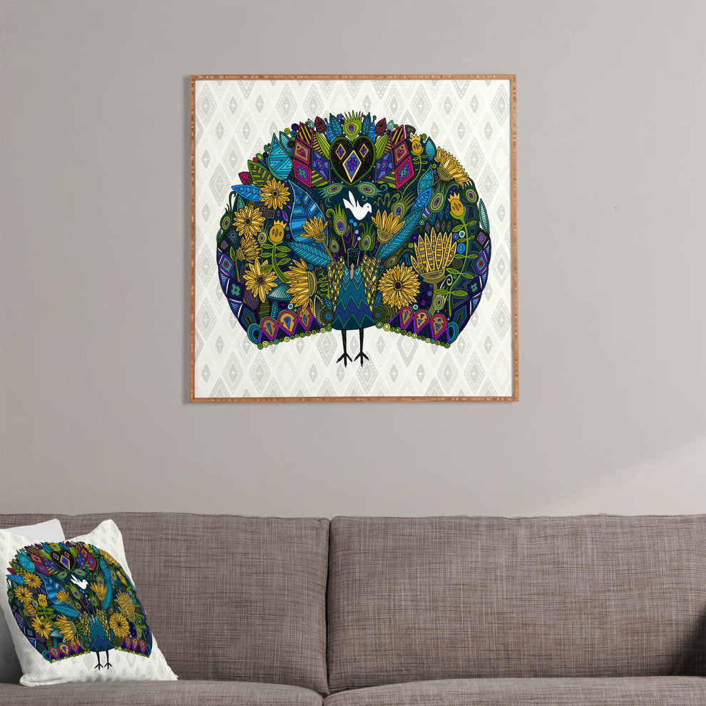 Deny Designs Sharon Turner Peacock Garden Framed Wall Art