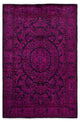 Overdyed One-of-a-Kind Hand-Knotted Area Rug Purple, 4' 2" x 6' 3"