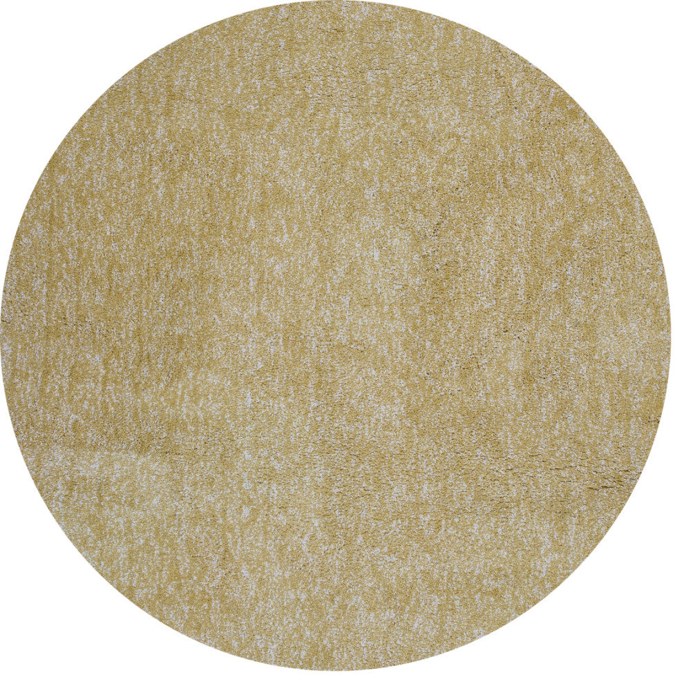 KAS Bliss 1586 Yellow Heather Shag Area Rug, 6' Round