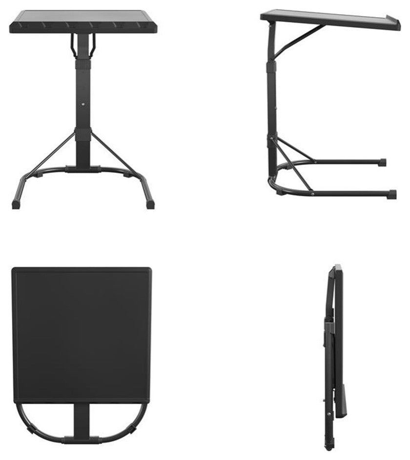 COSCO Multi-Functional Adjustable Height Folding Activity Table in Black
