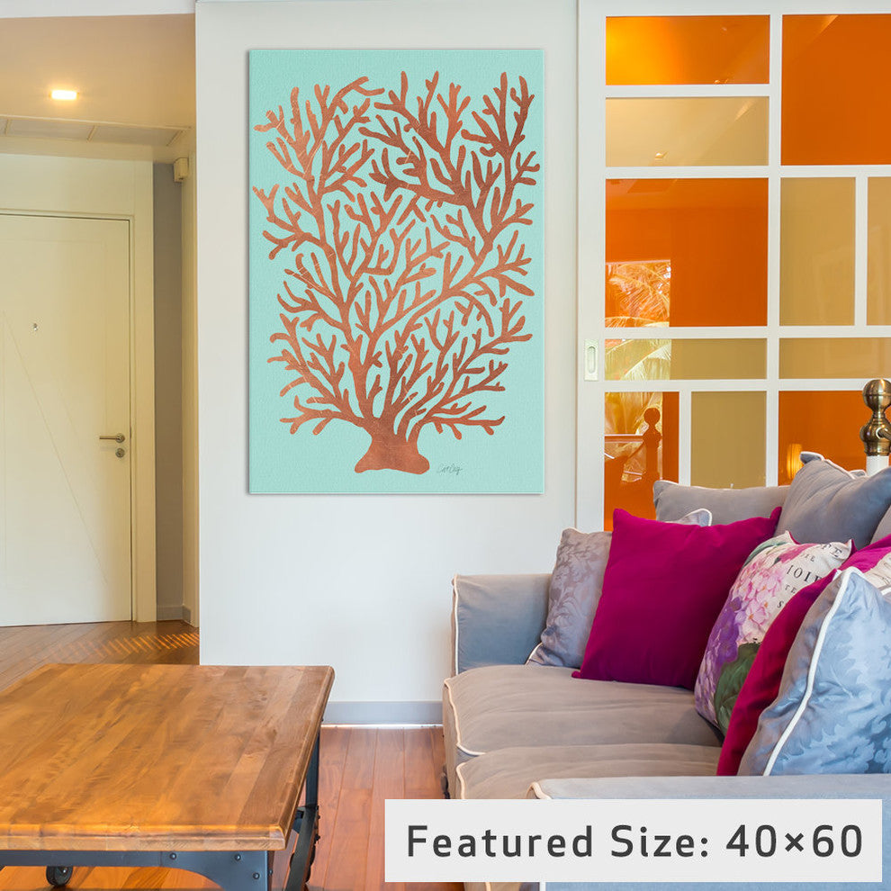 "Copper Coral Artprint" by Cat Coquillette, 40x26x1.5