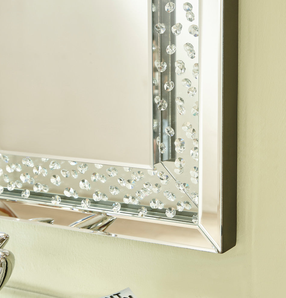 Sparkle 47" Contemporary Rectangle Mirror, Clear