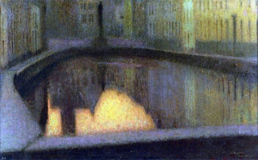 Henri Le Sidaner Canal in Bruges, 18"x27" Wall Decal