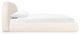 Bara Cream Textured Velvet Bed, Queen
