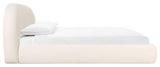 Bara Cream Textured Velvet Bed, Queen