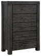 Modus Meadow 5 Piece King Storage Bedroom Set With Chest, Graphite