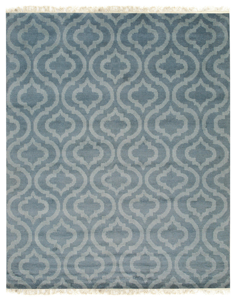 Aqua Contemporary Trellis Moroccan Area Rug