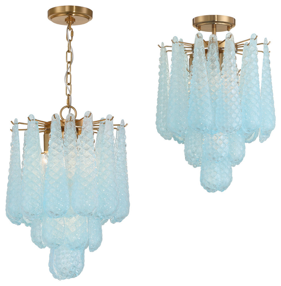 Crystorama Lighting Group OLL-6004_CEILING Ollie 4 Light 14"W - Aged Brass /