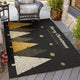 Indoor/Outdoor Wonderland WN11 Black Machine Washable 5' x 7'6" Rug
