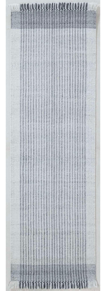 Layla Biella Area Rug, Gray, 2'3"x8'