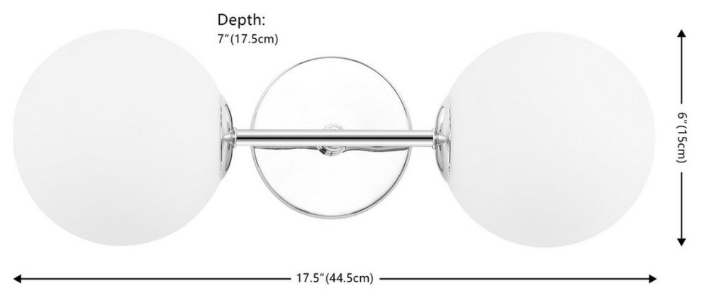 Safavieh Hymn 2 Lt 17.5" Wall Sconce, Chrome