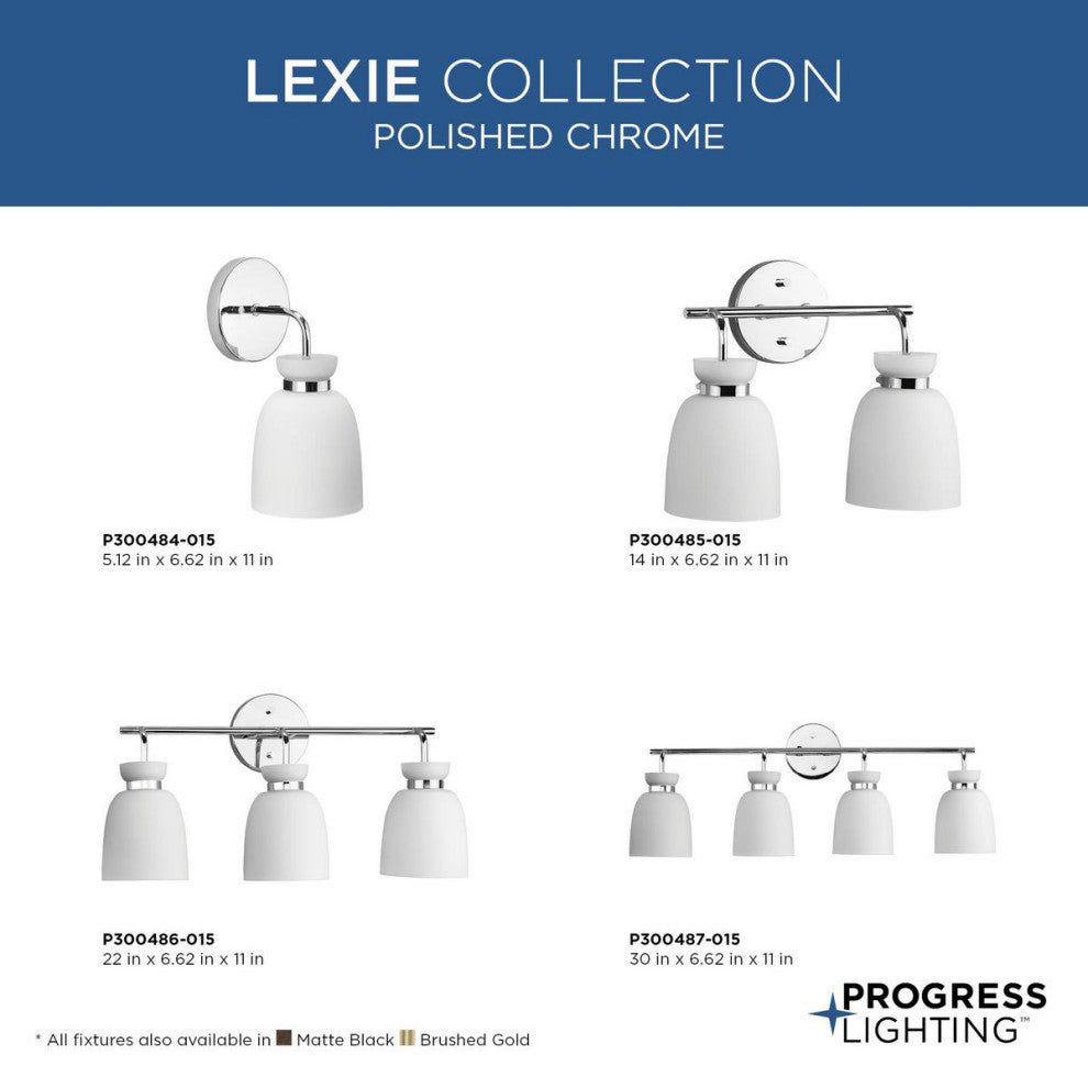 Lexie Collection Contemporary Vanity Light, Polished Chrome